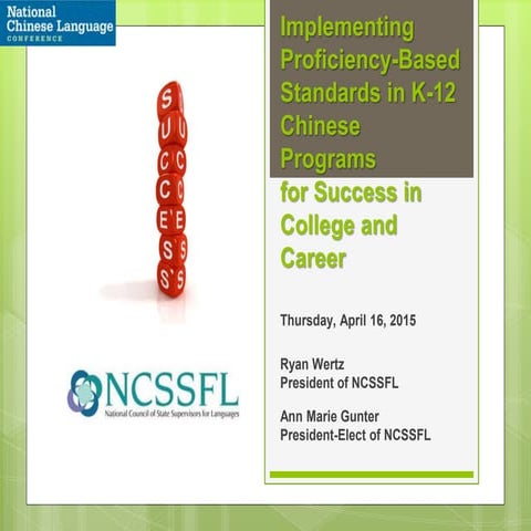 2015 NCLC - Implementing Proficiency-Based Standards in K–12 Chinese Programs...