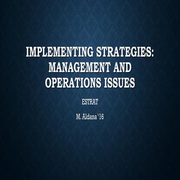 Implementing strategies