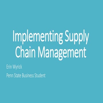 Lynda: Implementing Supply Chain Management