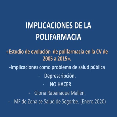 Implicaciones de la polifarmacia