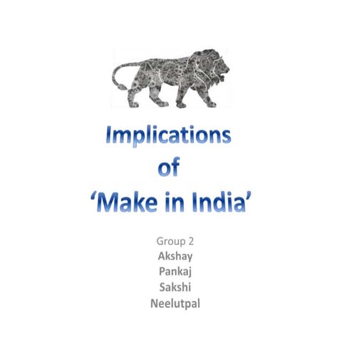 Implications of make in india