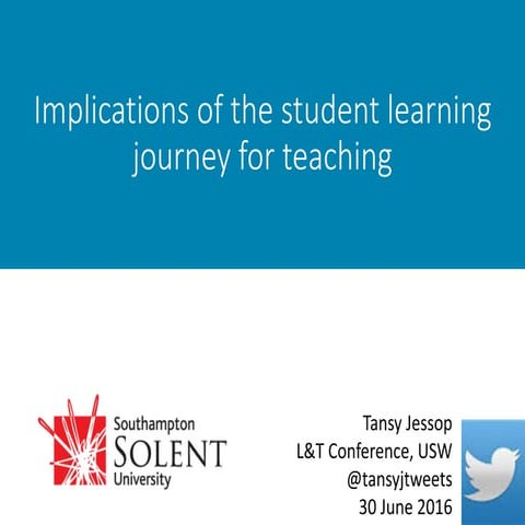 Implications of the student learning journey for teaching