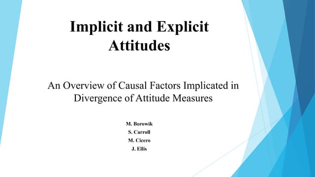 Implicit and explicit attitudes presentation