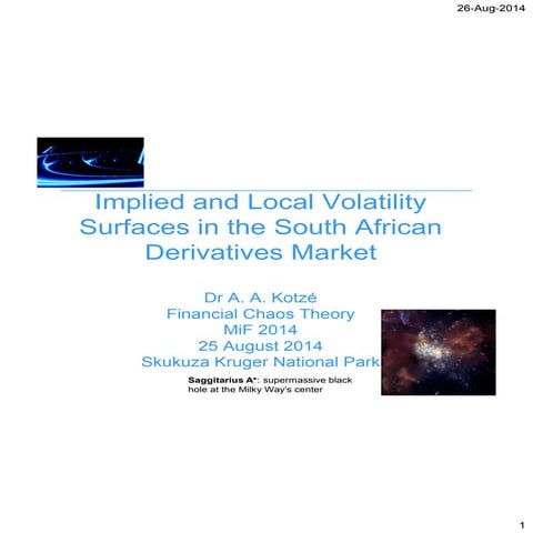 Implied and Local Volatility for South African Derivatives