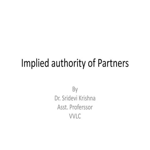 Implied authority of partners