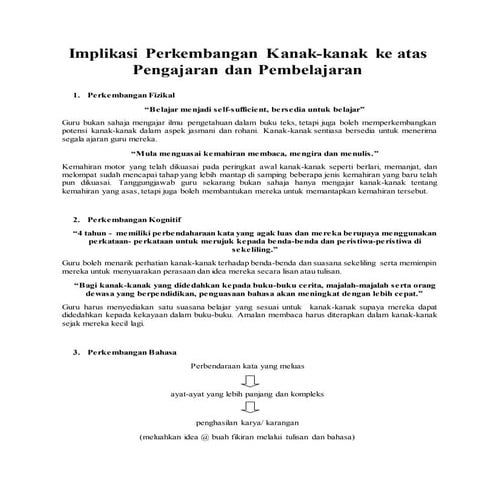 Implikasi perkembangan kanak