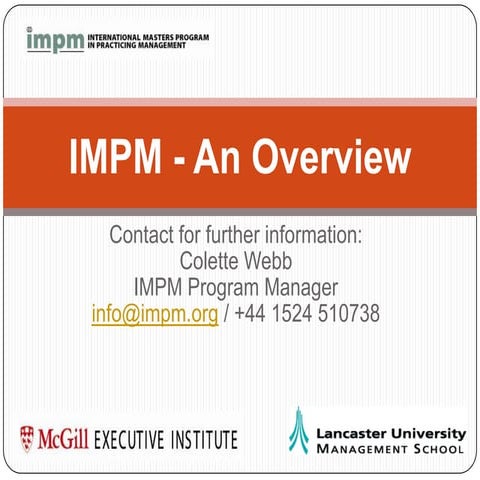 IMPM Presentation 2010