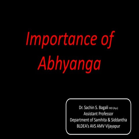Importance of abhyanga