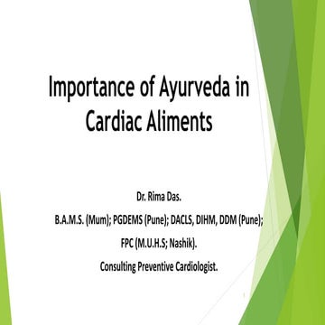 Importance of ayurveda in cardiac aliments