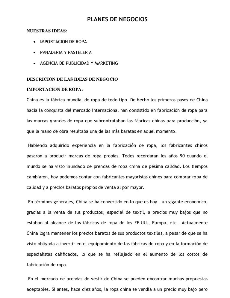 Importacion de ropa