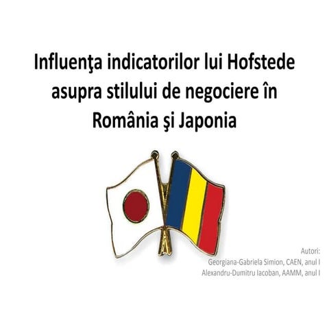 Importanța indicatorilor lui hofstede asupra stilului de negociere în japonia...