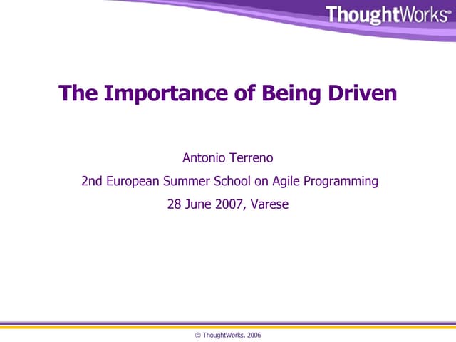 Importance Of Being Driven