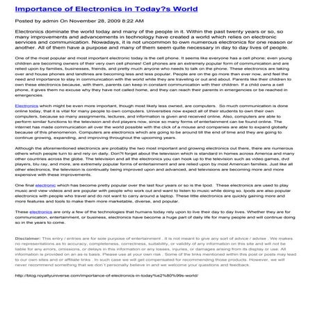 Importance of-electronics-in-today%e2%80%99s-world