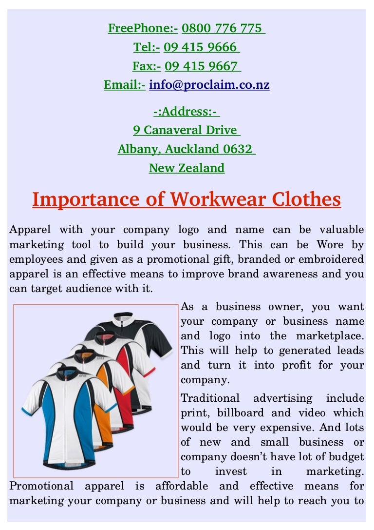 Importance of Workwear Clothes