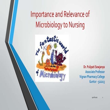 Importance and relevance of microbiology to nursing