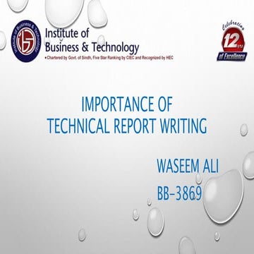 Importance of TECHNICAL report WRITING