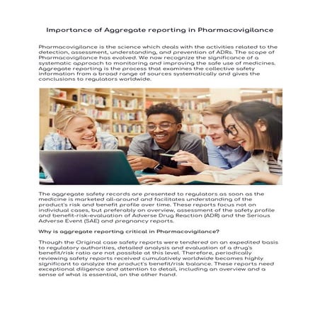 Importance of aggregate reporting in pharmacovigilance