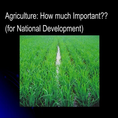 Importance of agriculture