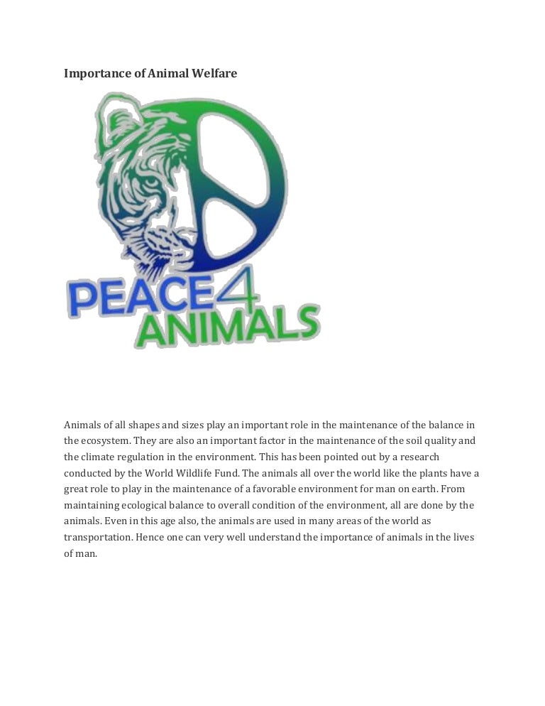 Importance of animal welfare