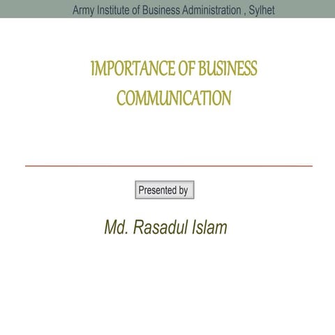 Importance of business communication
