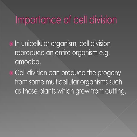 Importance of cell division