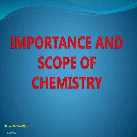 Importance of chemistry chm 11