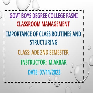 Importance of Classroom routine and Structuring.pptx