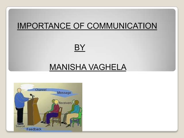 Importance of communication