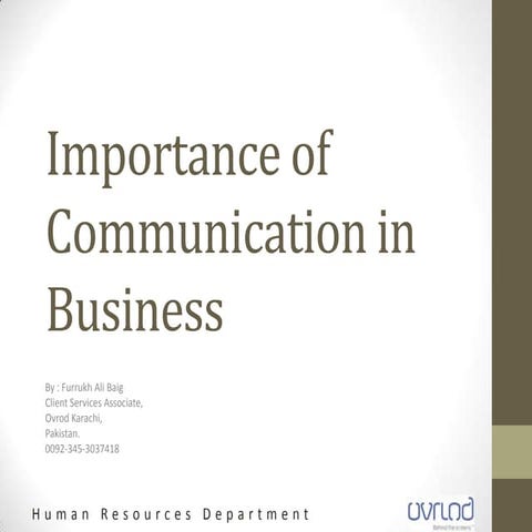 Importance of communication in business