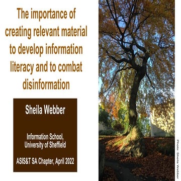 The importance of creating relevant material to develop information literacy 