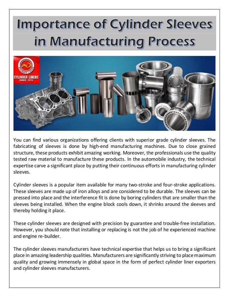 Importance of Cylinder Sleeves in Manufacturing Process