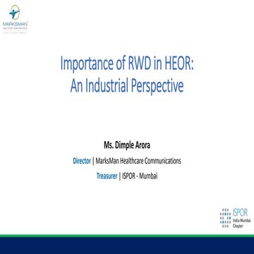 Importance of RWD in HEOR: An Industrial Perspective