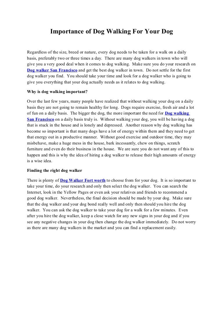 Importance of dog walking for your dog