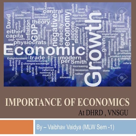 Importance of economics and concept of savings & investment 