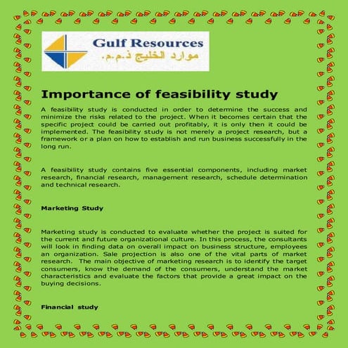 Importance of feasibility study