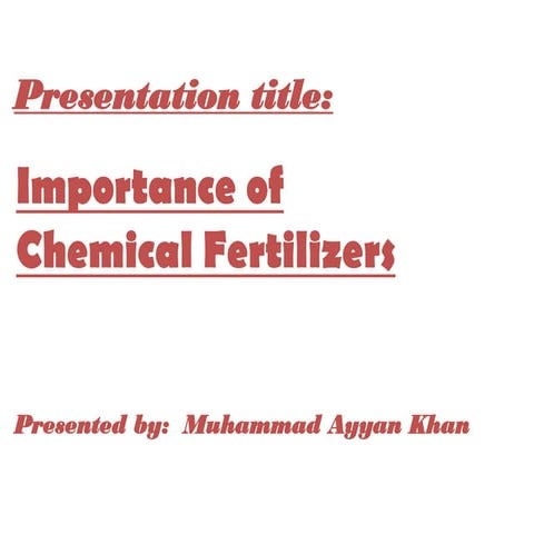 Importance of fertilizer
