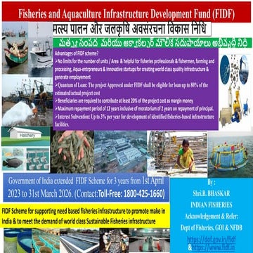 Importance of FIDF Scheme for fishermen farmers and professsional ...