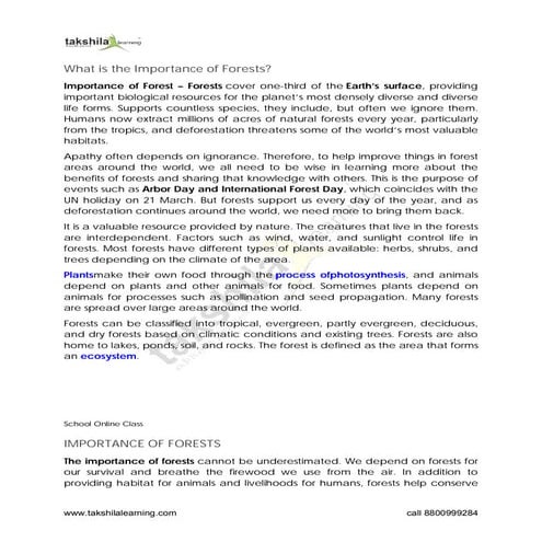What is the Importance of Forest? 21 Benefits of Forests | PDF