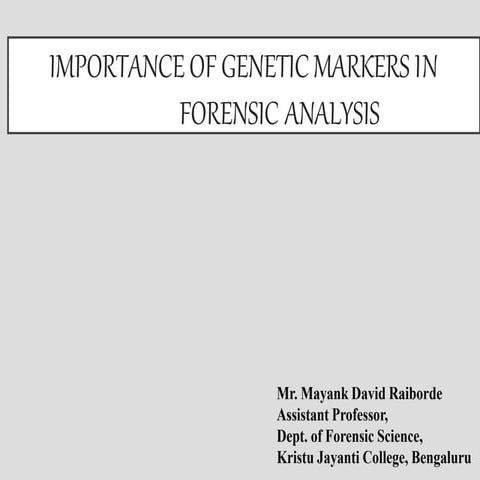 Importance of Genetic Markers in Forensics