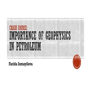 Importance of geophysics in petroleum industry