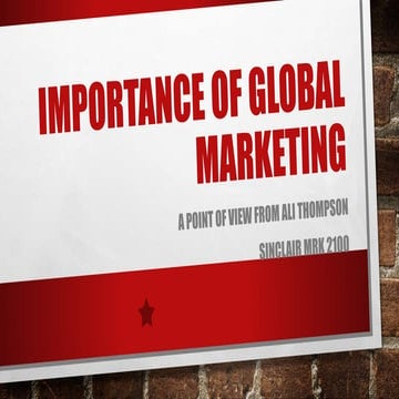 Importance of Global Marketing 