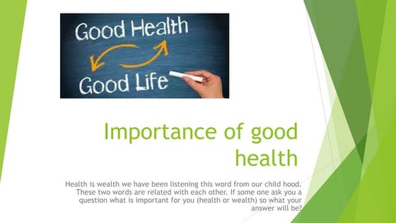 Good health and well being | PPTX