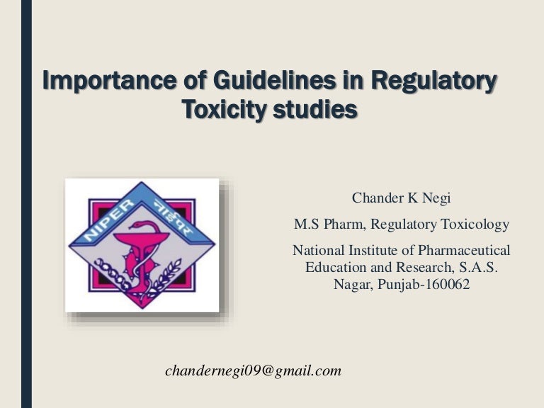 Importance of guidelines in regulatory toxicity testing