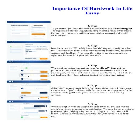 Importance Of Hardwork In Life Essay. Online assignment writing service.