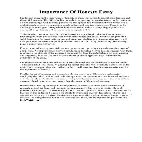 Importance Of Honesty Essay.pdf