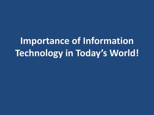 Social Impact of Information Technology | PPTX
