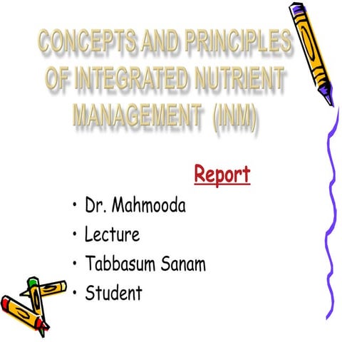 Importance of integrated nutrient management