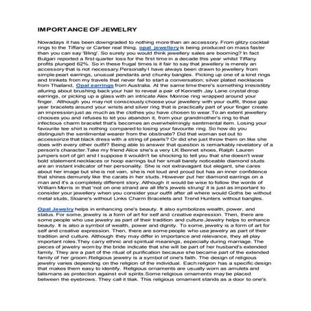 Importance of jewelry