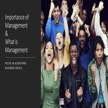 Importance of Managment to have an efficient Organization