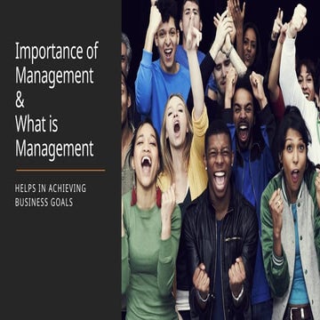 Importance of Managment to lead the organization